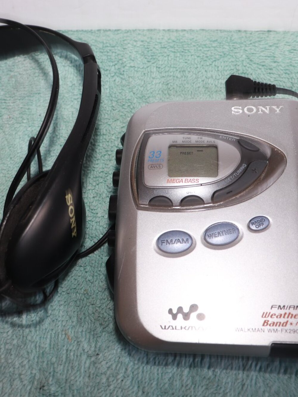 Sony Walkman WM-FX290W Radio Cassette Player FM/AM Mega Bass w/ Headphones
